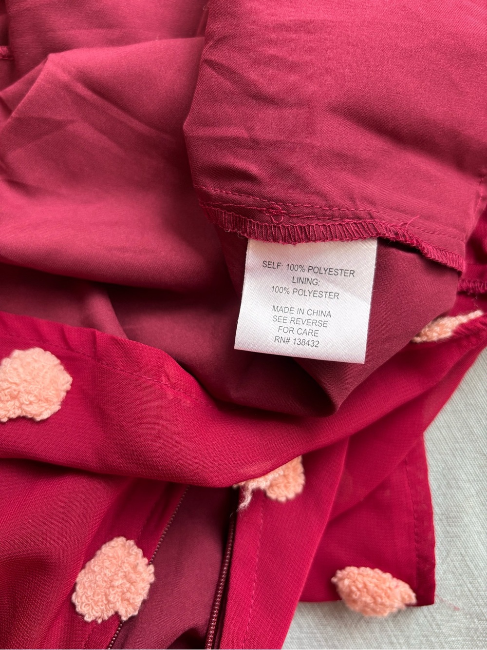 ModCloth Wine Red Dress with Pink Heart Details - Picture 9 of 9